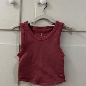 Women Free People Free Throw Muscle Cropped Tank Top XS/S dark pink